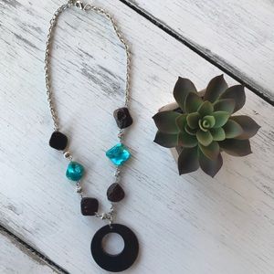 Turquoise and Brown Necklace